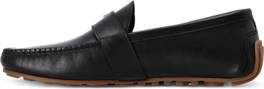 Moschino Leren loafers met streepdetail Zwart
