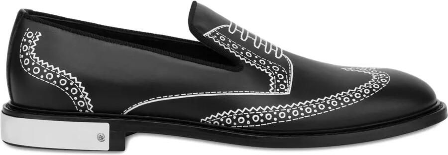 Moschino Leren loafers Zwart