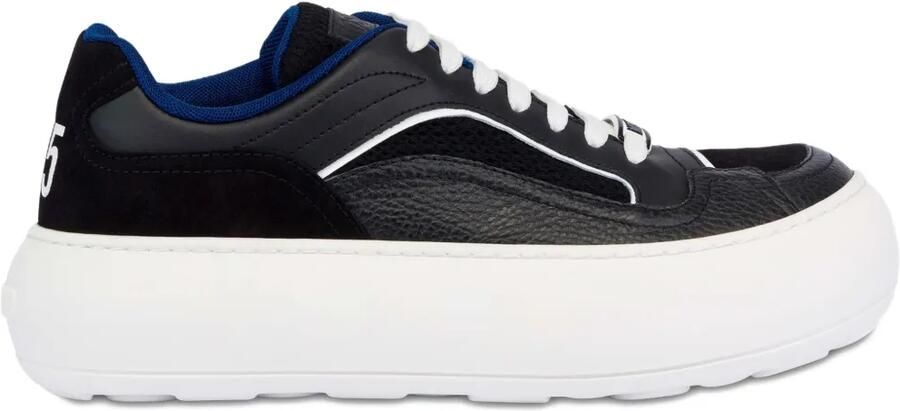 Moschino Leren sneakers met plateauzool Zwart