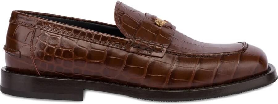 Moschino Loafers met krokodillen-reliëf Bruin