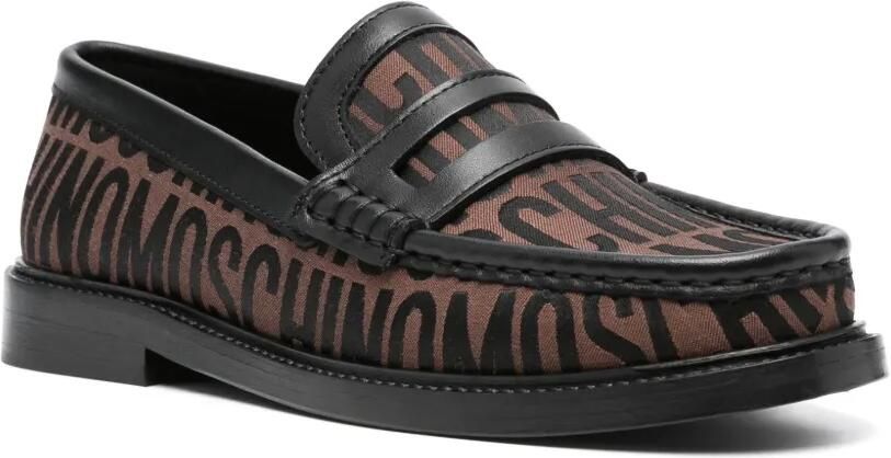 Moschino Loafers met logo-jacquard Bruin - Foto 3