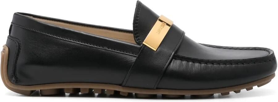 Moschino Loafers met logoplakkaat Zwart