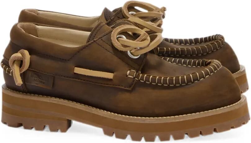 Moschino Loafers met veters en stiksels Bruin - Foto 4