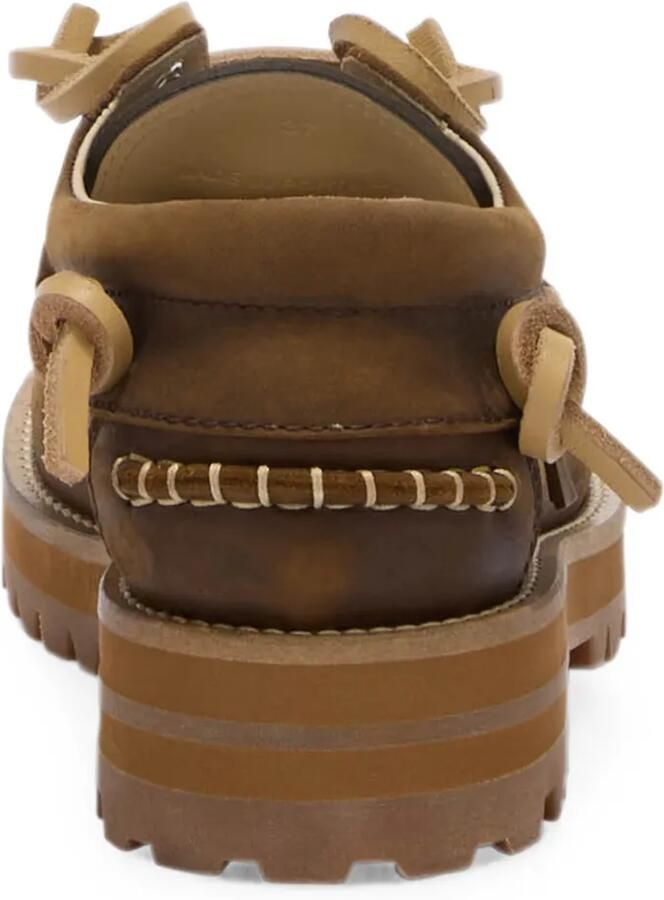 Moschino Loafers met veters en stiksels Bruin - Foto 3