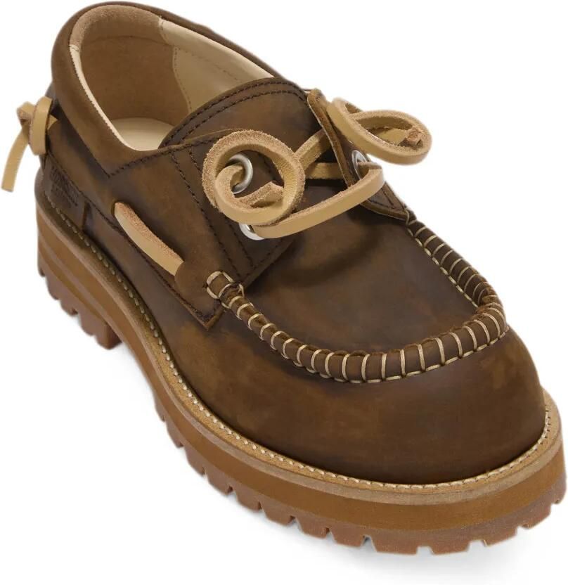 Moschino Loafers met veters en stiksels Bruin - Foto 2
