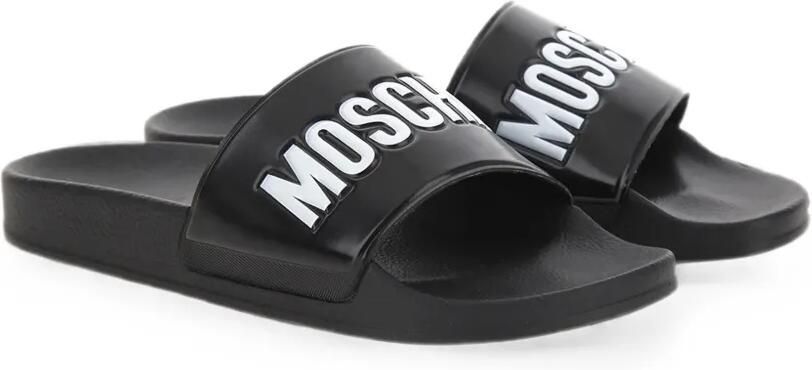 Moschino logo-embossed pool slides Zwart - Foto 4