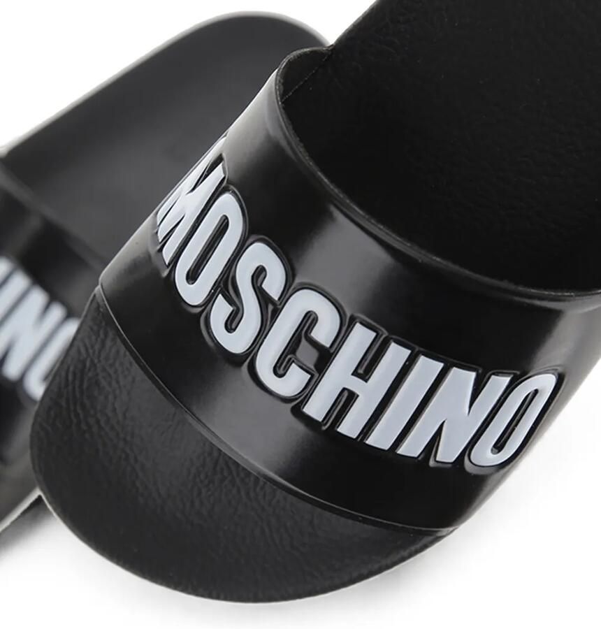 Moschino logo-embossed pool slides Zwart - Foto 2