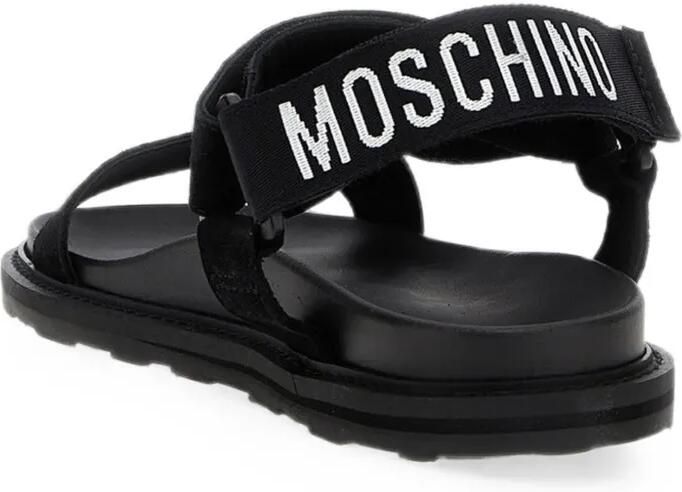 Moschino logo-print touch-strap sandals Zwart - Foto 3