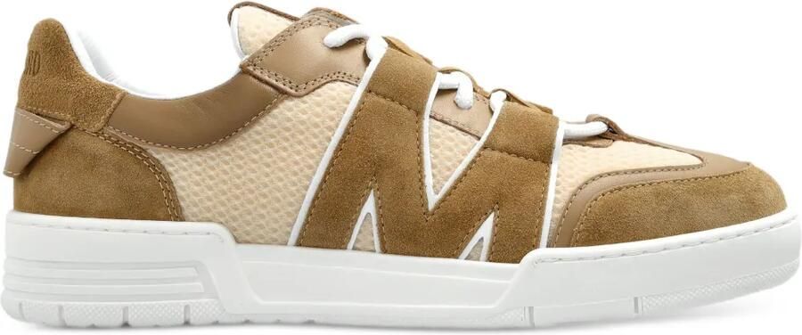 Moschino Mesh sneakers met logo-reliëf Beige
