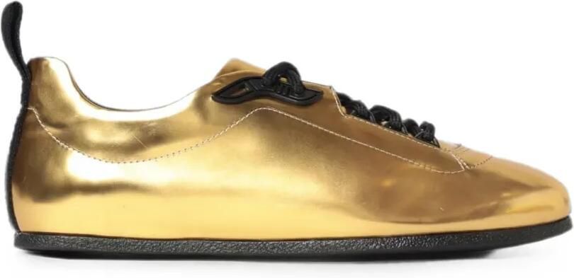Moschino metallic-effect lace-up sneakers Goud