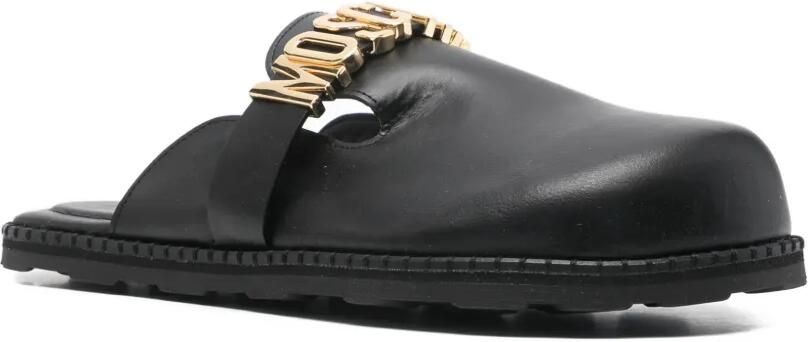 Moschino Muiltjes met logoplakkaat Zwart - Foto 5