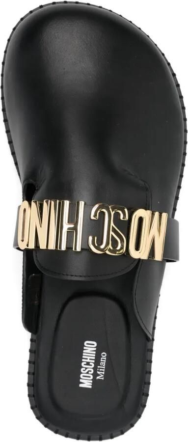 Moschino Muiltjes met logoplakkaat Zwart - Foto 3