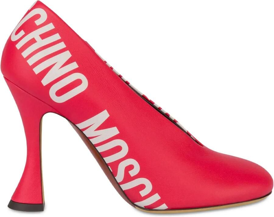 Moschino Pumps met logoprint Rood