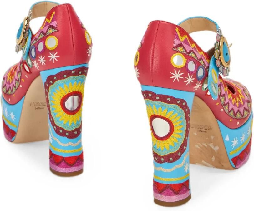 Moschino Pumps met plateauzool en borduurwerk Rood - Foto 2