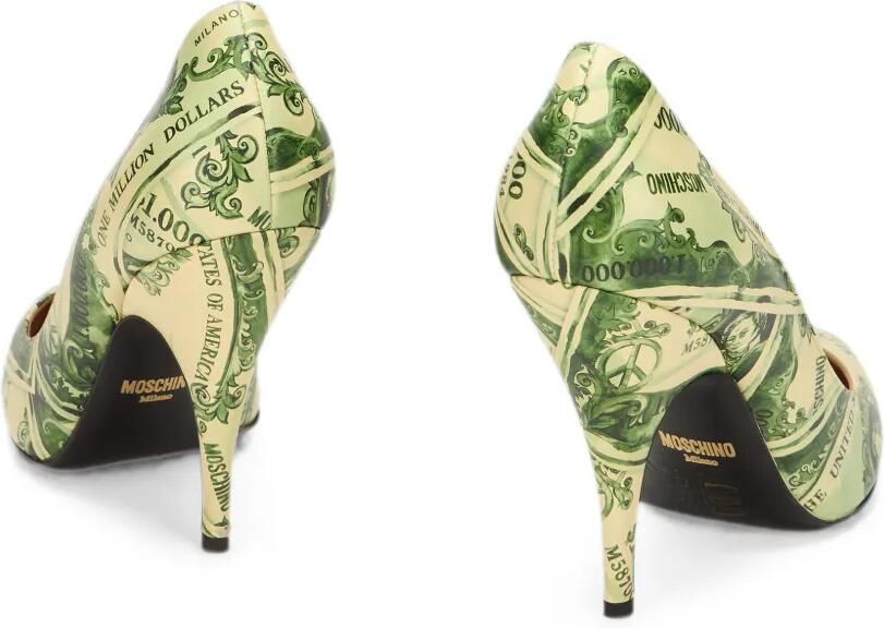Moschino Pumps met puntige neus en dollarprint Groen - Foto 2