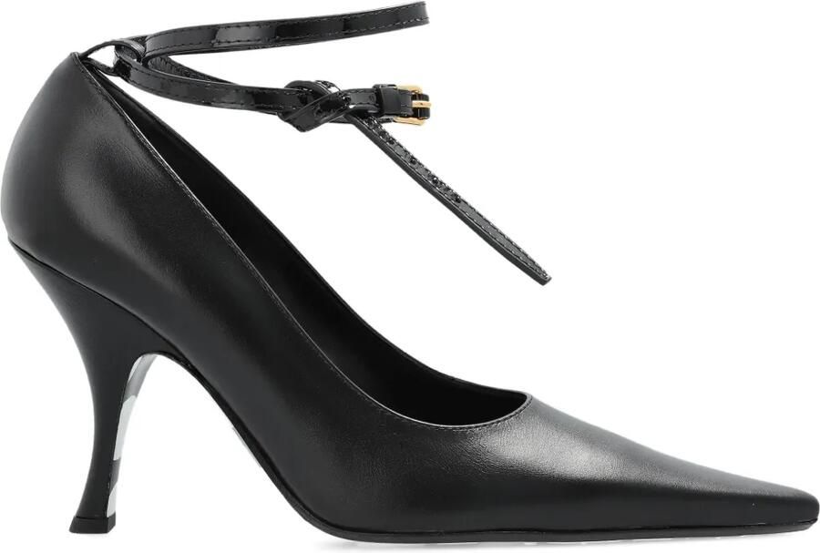 Moschino Pumps met puntige neus en enkelbandje Zwart