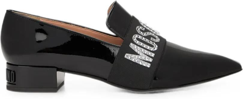 Moschino Pumps verfraaid met kristallen en logoplakkaat Zwart