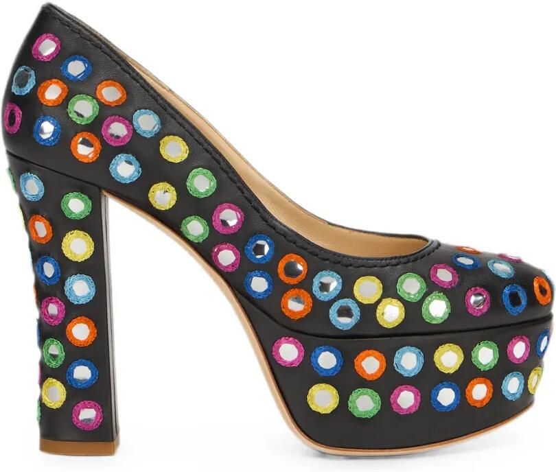 Moschino Pumps verfraaid met spiegel en plateauzool Zwart