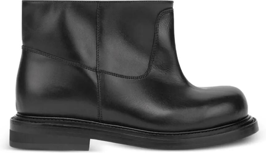 Moschino round-toe leather boots Zwart