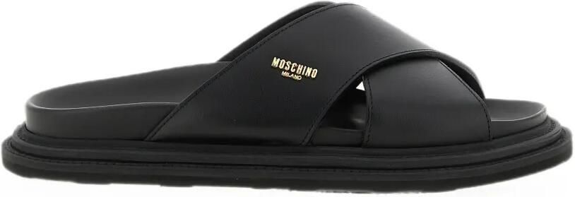 Moschino Sandalen met gekruiste bandjes en logoplakkaat Zwart