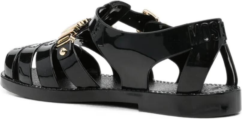 Moschino Sandalen met gespen en logo-letters Zwart - Foto 3