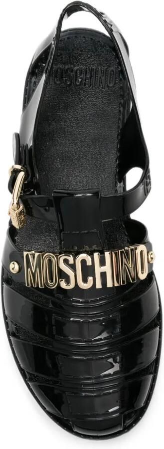 Moschino Sandalen met gespen en logo-letters Zwart - Foto 4