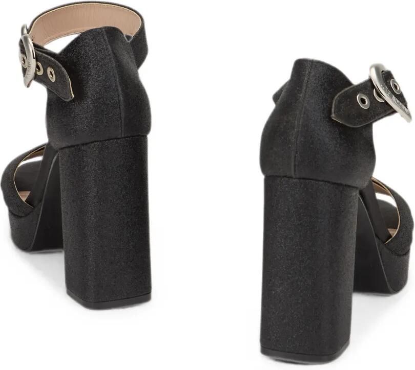 Moschino Sandalen met hartvormige gesp en glitters Zwart - Foto 2
