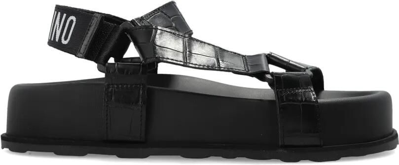 Moschino Sandalen met krokodillen-reliëf Zwart