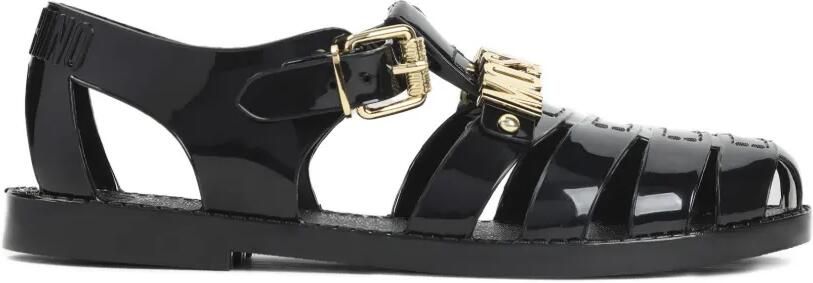 Moschino Sandalen met logogesp Zwart