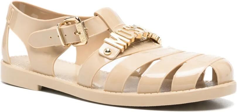 Moschino Sandalen met logoplakkaat Beige - Foto 3