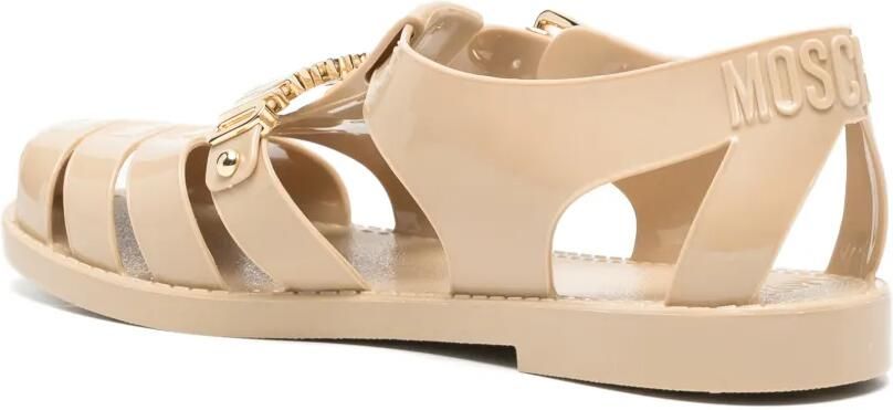 Moschino Sandalen met logoplakkaat Beige - Foto 4