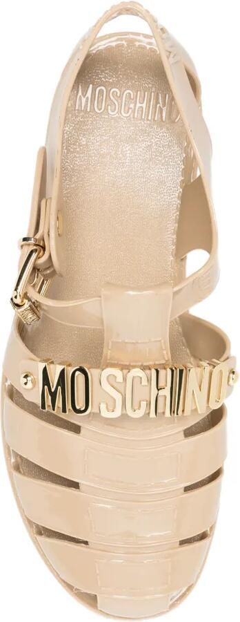 Moschino Sandalen met logoplakkaat Beige - Foto 2