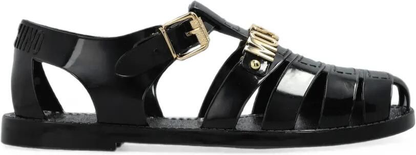 Moschino Sandalen met logoplakkaat Zwart
