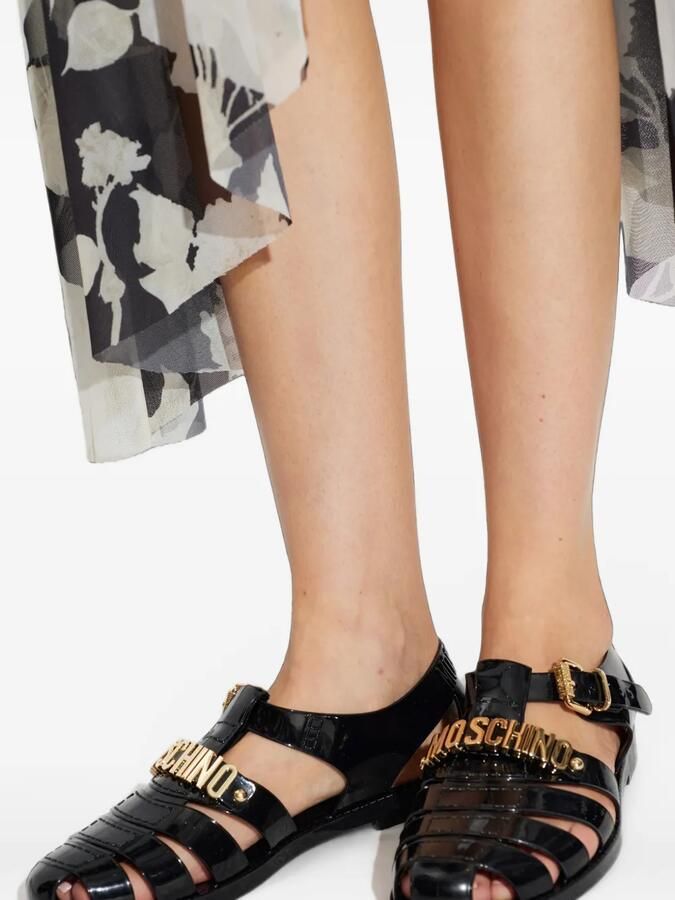 Moschino Sandalen met logoplakkaat Zwart - Foto 2
