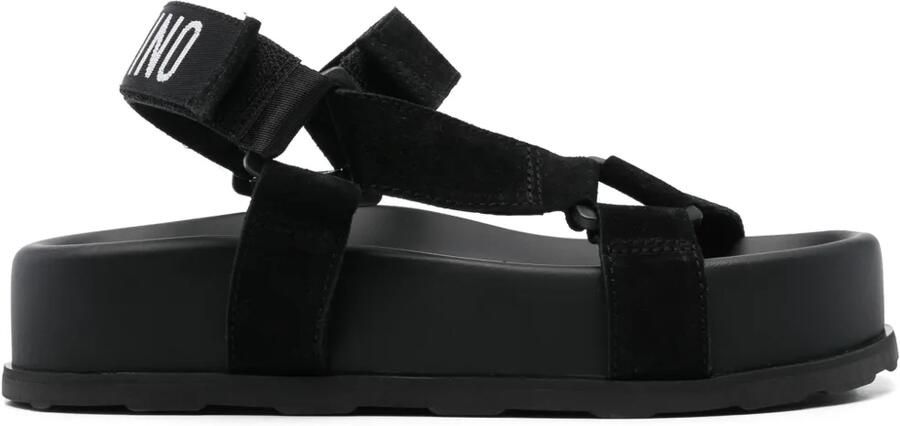 Moschino Sandalen met logoprint Zwart