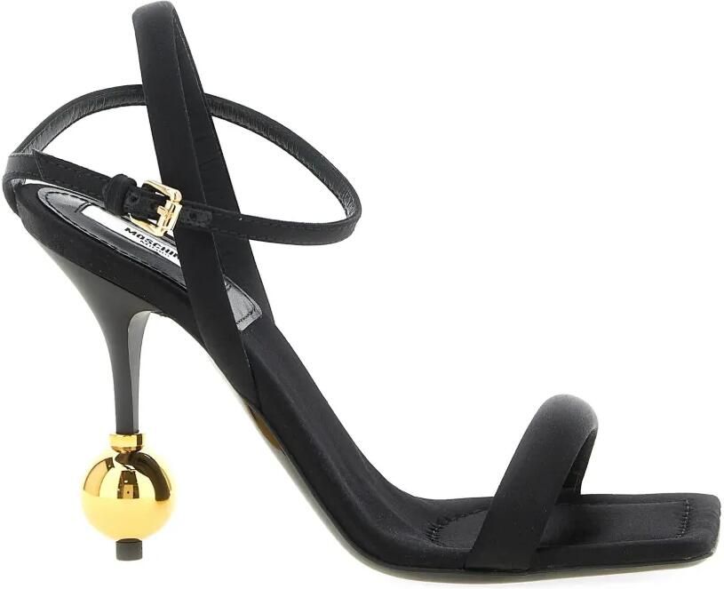Moschino Satijnen sandalen met hak Zwart
