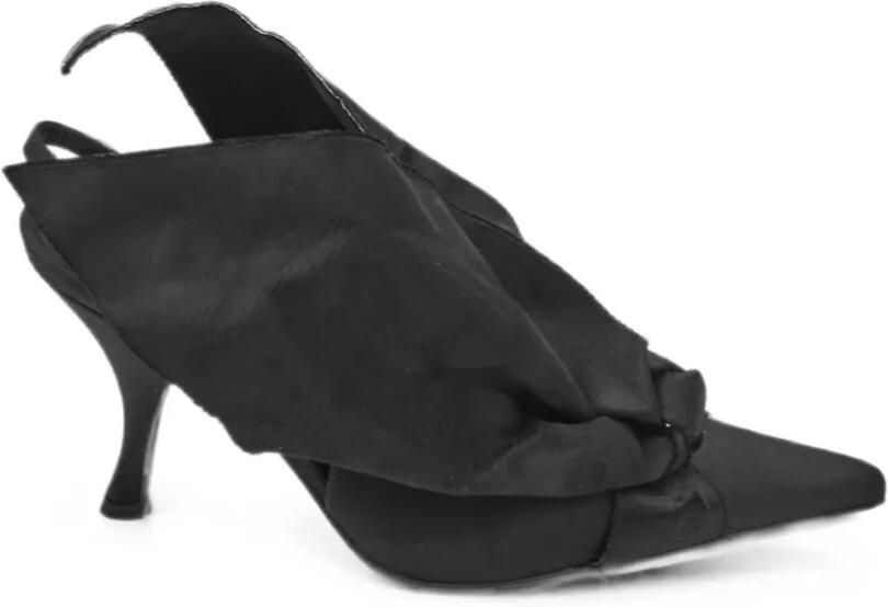 Moschino Satijnen slingback pumps met oversized strik Zwart
