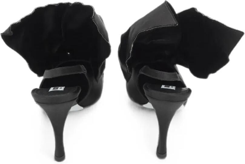 Moschino Satijnen slingback pumps met oversized strik Zwart - Foto 4