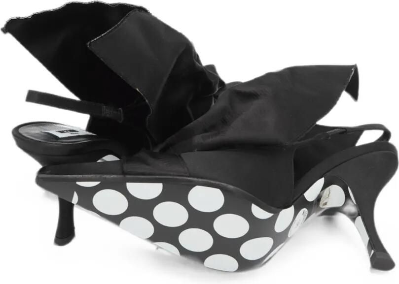 Moschino Satijnen slingback pumps met oversized strik Zwart - Foto 3