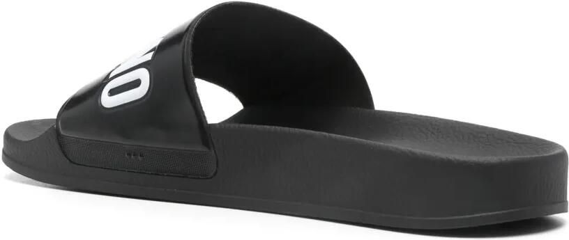 Moschino Slippers met logo-reliëf Zwart - Foto 3