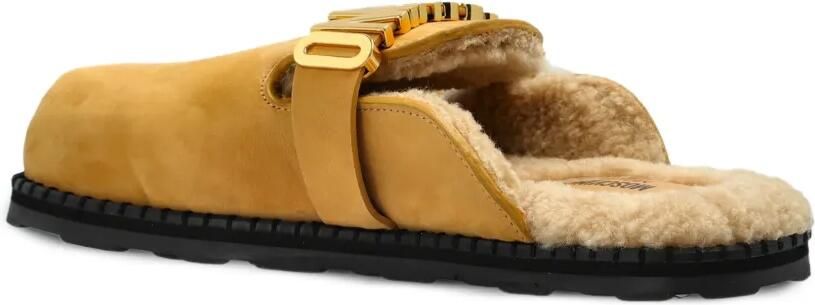 Moschino Slippers met logoplakkaat Beige - Foto 4