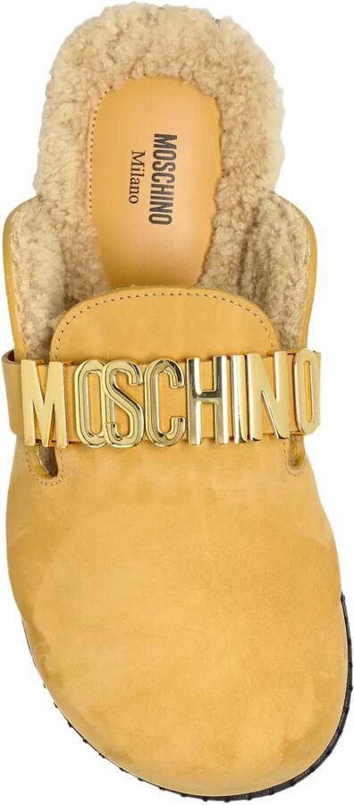 Moschino Slippers met logoplakkaat Beige - Foto 3