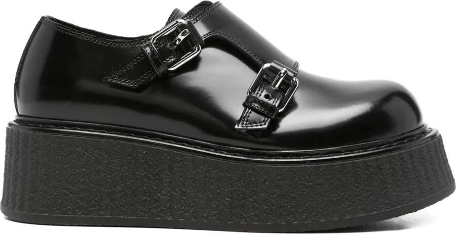 Moschino Slippers met plateauzool met dubbele gesp Zwart