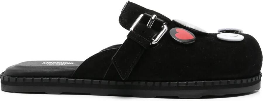 Moschino Slippers verfraaid met broche Zwart