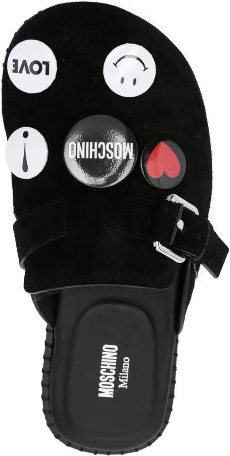 Moschino Slippers verfraaid met broche Zwart - Foto 2