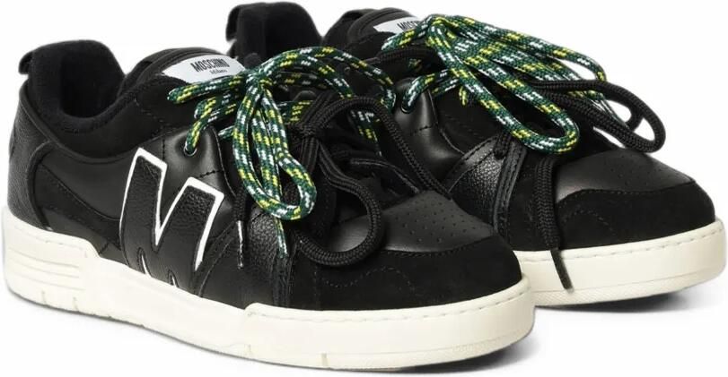 Moschino sneakers made of calfskin and suede Zwart - Foto 4