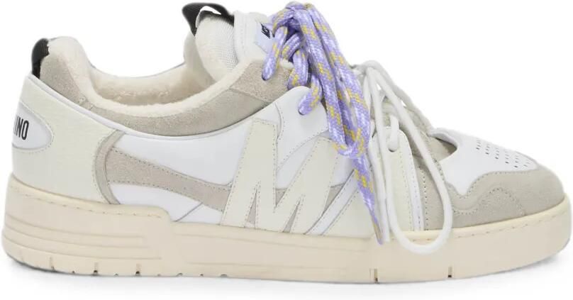 Moschino Sneakers met dubbele veters en vlakken Wit