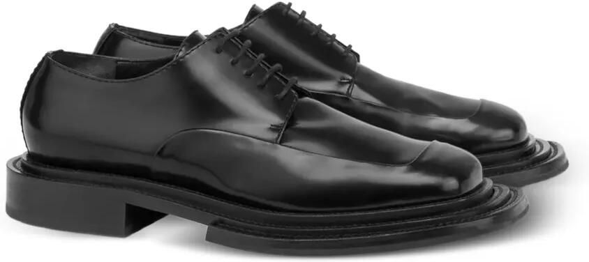 Moschino square-toe leather Derby shoes Zwart - Foto 4