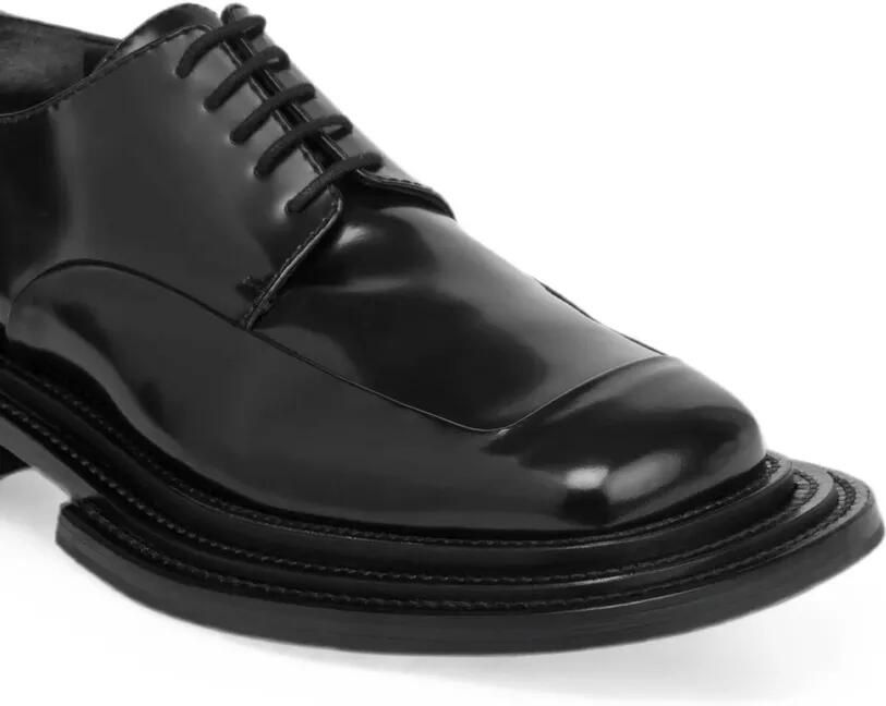 Moschino square-toe leather Derby shoes Zwart - Foto 2