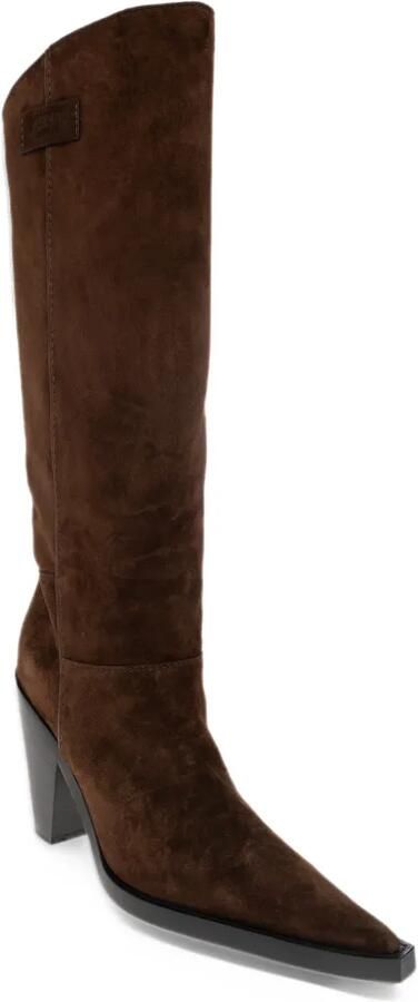 Moschino suede heeled knee-high boots Bruin